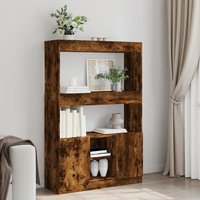 Berkfield Home Highboard Smoked Oak 92x33x140 cm Engineered Wood in Brown | Size: 92 x 33 x 140 cm