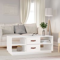 Berkfield Home Coffee Table White 100x50x41 cm Solid Wood Pine | Size: 100 x 50 x 41 cm