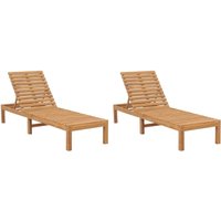 Sun Loungers 2 pcs Solid Wood Teak