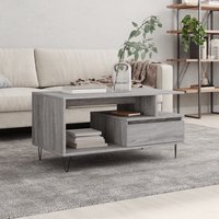Berkfield Home Coffee Table Grey Sonoma 90x49x45 cm Engineered Wood | Size: 90 x 49 x 45 cm