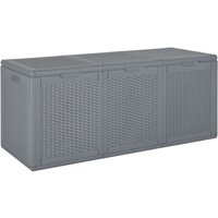 Berkfield Home Garden Storage Box Grey PP Rattan 270 L