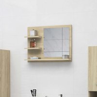 Berkfield Home Bathroom Mirror Sonoma Oak 60x10.5x45 cm Engineered Wood in Brown