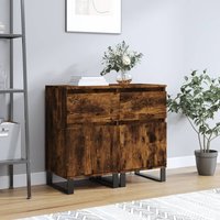 Berkfield Home Sideboards 2 pcs Smoked Oak 40x35x70 cm Engineered Wood in Brown | Size: 40 x 35 x 70 cm