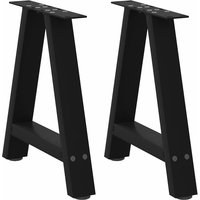 Berkfield Home Coffee Table Legs A-Shaped 2 pcs Black 38x(42-43) cm Steel in Black
