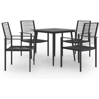 Berkfield Home 5 Piece Garden Dining Set in Black