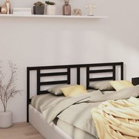Berkfield Home Bed Headboard Black 206x4x100 cm Solid Pine Wood | Size: 206 x 4 x 100 cm