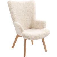 Nordlys Scandinavian Style Wooden Leg Lounge Chair in White