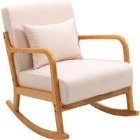 Nordlys Rocking Chair Scandinavian Rocking Chair Fabric in Beige