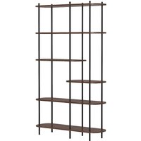 Nordlys Modern Industrial 5-Level Wooden Bookshelf in Brown