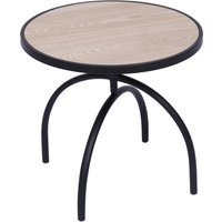 Nordlys Table Appoint End Table Industrial Metal Round in Brown