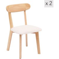 Nordlys Set of 2 Scandinavian Solid Wood Dining Room Chairs in White