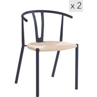 Nordlys Set of 2 Industrial Metal Dining Room Chairs in Black