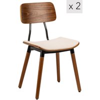 Nordlys Set of 2 Modern Wooden Dining Room Chairs in Beige