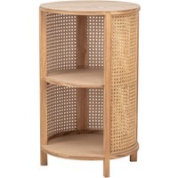 Nordlys Bedside Table Night Stand Natural Wood in Dark Brown