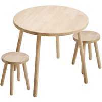 Nordlys Round Table & 2 Stools for Children in Brown