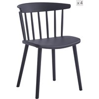 Nordlys Set of 4 Indoor Outdoor Chairs in Black