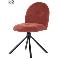 Nordlys Set of 2 Rotating Metal Dining Room Chairs in Red