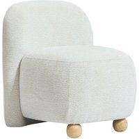Nordlys Scandinavian Lounge Armchair with Wooden Legs & Fabric in Beige