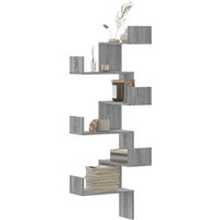 Berkfield Home Wall Corner Shelf Grey Sonoma 45x45x147 cm Engineered Wood | Size: 45 x 45 x 147 cm