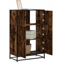 Berkfield Home Highboard Smoked Oak 68x35x106.5 cm Engineered Wood & Metal in Brown