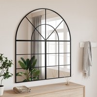 Berkfield Home Wall Mirror Black 100x110 cm Arch Iron