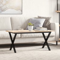 Berkfield Home Coffee Table Legs X-Frame 70x30x43 cm Steel in Black | Size: 70 x 30 x 43 cm