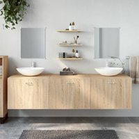 Berkfield Home 6 Piece Bathroom Furniture Set Oak Engineered Wood in Brown