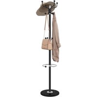 Berkfield Home Coat Stand with Umbrella Holder Black 180 cm Powder-coated Iron