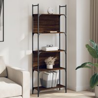 Berkfield Home Bookshelf 5-Tier Brown Oak 60.5x24x166.5 cm Engineered Wood