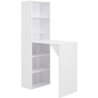 Berkfield Home Bar Table with Cabinet White 115x59x200 cm | Size: 115 x 59 x 200 cm