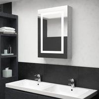 Berkfield Home LED Bathroom Mirror Cabinet Concrete Grey 50x13x70 cm | Size: 50 x 13 x 70 cm