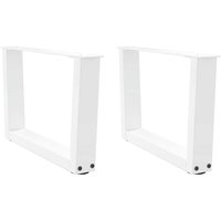 Berkfield Home Dining Table Legs V-Shape 2 pcs White 60x(30-31.3) cm Steel