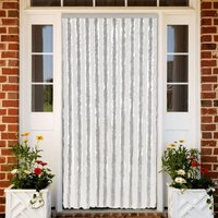 Berkfield Home Fly Curtain Light Grey & White 90x220 cm Chenille