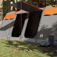 Berkfield Home Family Tent Tunnel 10-Person Grey & Orange Waterproof