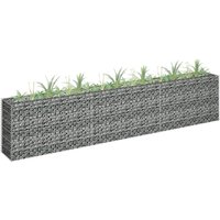 Berkfield Home Gabion Raised Bed Galvanised Steel 270x30x60 cm in Silver | Size: 270 x 30 x 60 cm