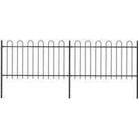 Berkfield Home Garden Fence with Hoop Top Steel 3.4x1 m Black