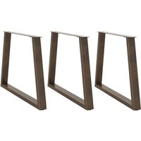 Berkfield Home Dining Table Legs V-Shape 3 pcs Natural Steel 90x(72-73.3) cm Steel in Brown