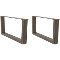 Berkfield Home Dining Table Legs V-Shape 2 pcs Natural Steel 70x(30-31.3) cm Steel in Brown
