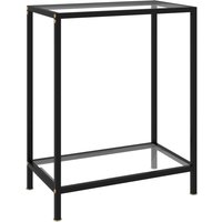 Berkfield Home Console Table Transparent 60x35x75 cm Tempered Glass in Clear | Size: 60 x 35 x 75 cm