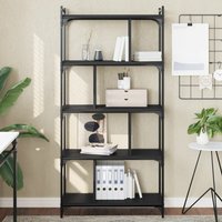 Berkfield Home Bookcase 5-Tier Black 76x32x158 cm Engineered Wood | Size: 76 x 32 x 158 cm