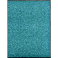 Berkfield Home Doormat Washable Cyan 90x120 cm in Black