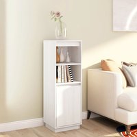 Berkfield Home Highboard White 37x34x110 cm Solid Wood Pine | Size: 37 x 34 x 110 cm