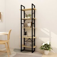 Berkfield Home 5-Tier Book Cabinet 60x30x175 cm Pinewood in Brown | Size: 60 x 30 x 175 cm