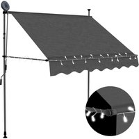 Berkfield Home Manual Retractable Awning with LED 200 cm Anthracite in Black