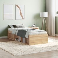 Berkfield Home Bed Frame Sonoma Oak 75x190 cm Small Single in Brown