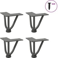 Berkfield Home Hairpin Table Legs 4 pcs Anthracite 10 cm Solid Steel in Black