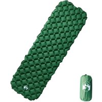 Berkfield Home Inflating Camping Mattress 1-Person Green 190x58x6 cm | Size: 190 x 58 x 6 cm