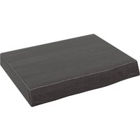 Berkfield Home Wall Shelf Dark Grey 40x30x(2-6) cm Treated Solid Wood Oak in Brown