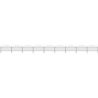 Berkfield Home Garden Fence with Spear Top Steel (0.75-1)x15.3 m Black