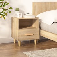 Berkfield Home Bedside Cabinet Sonoma Oak 40x35x47 cm in Brown | Size: 40 x 35 x 47 cm